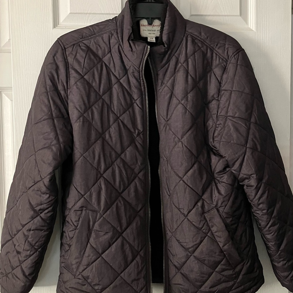 Weatherproof Men's Quilted Puffer Jacket - Dark Gray Size L